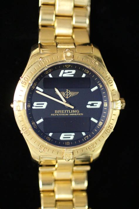 breitling aerospace7536210 gold plated or solid gold|Breitling Aerospace .